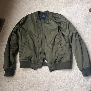 Olive Green American Eagle bomber jacket